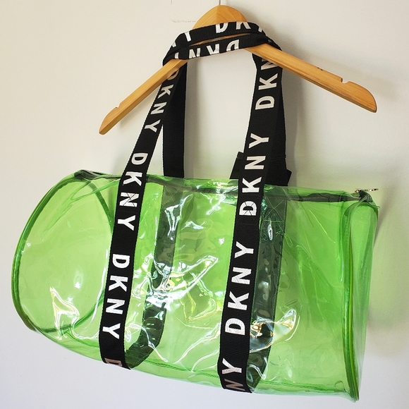 DKNY Donna Karan NY Lime Green Clear Duffle Bag 💚 - Picture 4 of 11